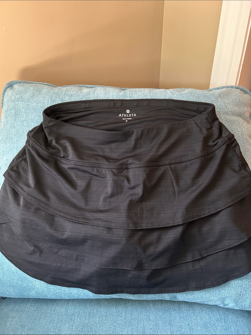 Athleta Black Layered Active Skirt with built in shorts